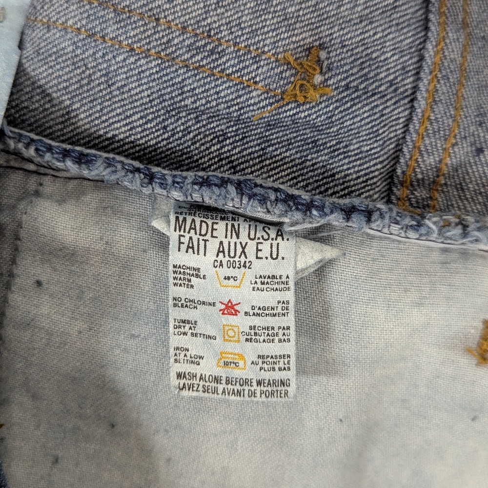 Vintage 1970s Levis High-waisted Flare Bellbottom Jeans Darkwash Tag Size 36x34 - Picture 7 of 7